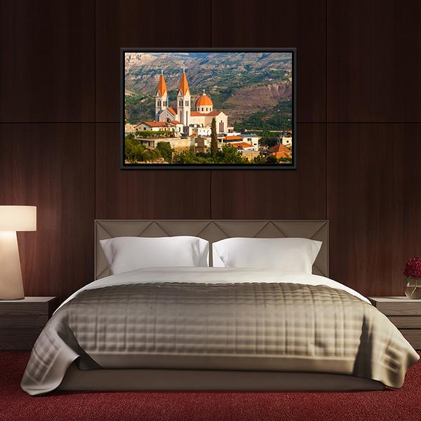 Church In Bsharri Panoramic Canvas Wall Art-1 Piece-36" x 12"-Tiaracle