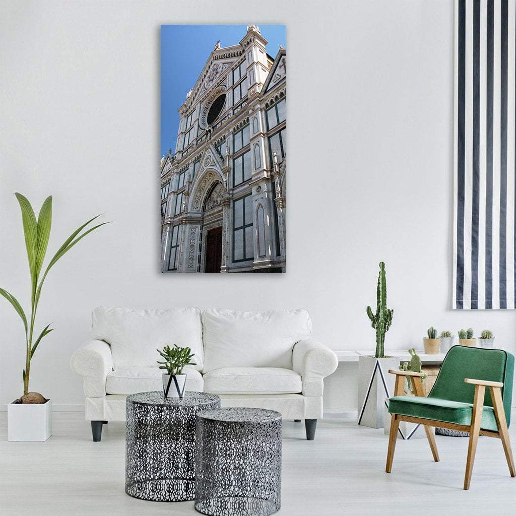 Church In Florence Vertical Canvas Wall Art-3 Vertical-Gallery Wrap-12" x 25"-Tiaracle