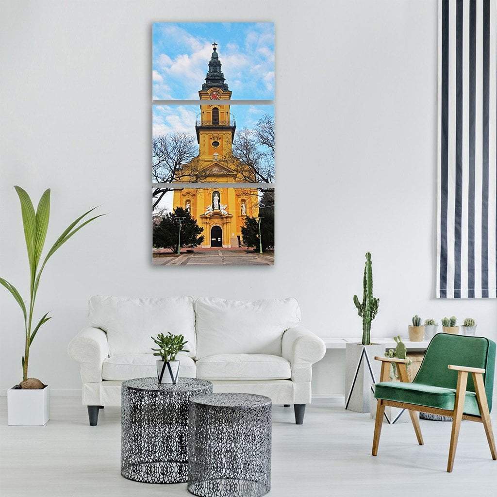 Church In Hungary Vertical Canvas Wall Art-3 Vertical-Gallery Wrap-12" x 25"-Tiaracle