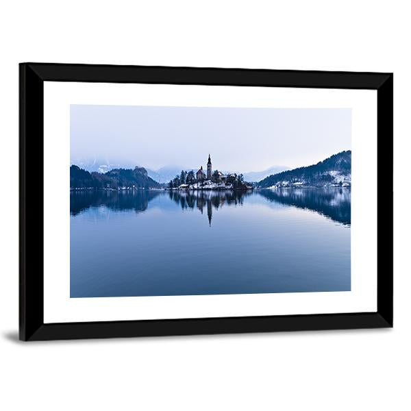 Church In Lake Bled Panoramic Canvas Wall Art-1 Piece-36" x 12"-Tiaracle
