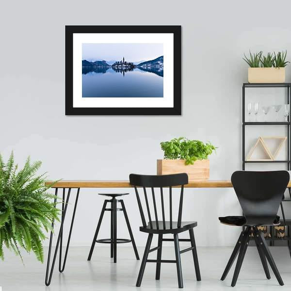 Church In Lake Bled Panoramic Canvas Wall Art-1 Piece-36" x 12"-Tiaracle