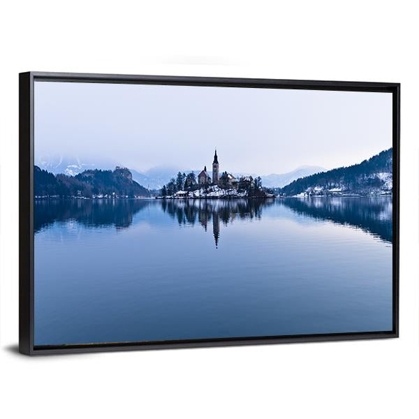 Church In Lake Bled Panoramic Canvas Wall Art-1 Piece-36" x 12"-Tiaracle