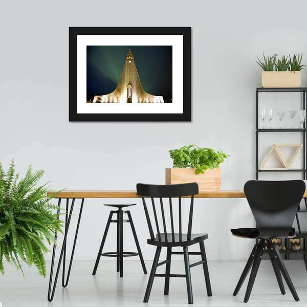 Church In Reykjavik Canvas Wall Art-3 Horizontal-Gallery Wrap-25" x 16"-Tiaracle