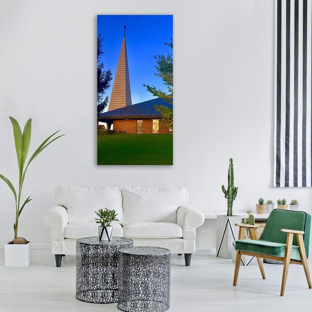 Church In Zurich Vertical Canvas Wall Art-1 Vertical-Gallery Wrap-12" x 24"-Tiaracle