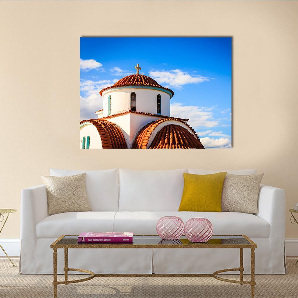 Church Of Agios Petros Canvas Wall Art-1 Piece-Gallery Wrap-48" x 32"-Tiaracle