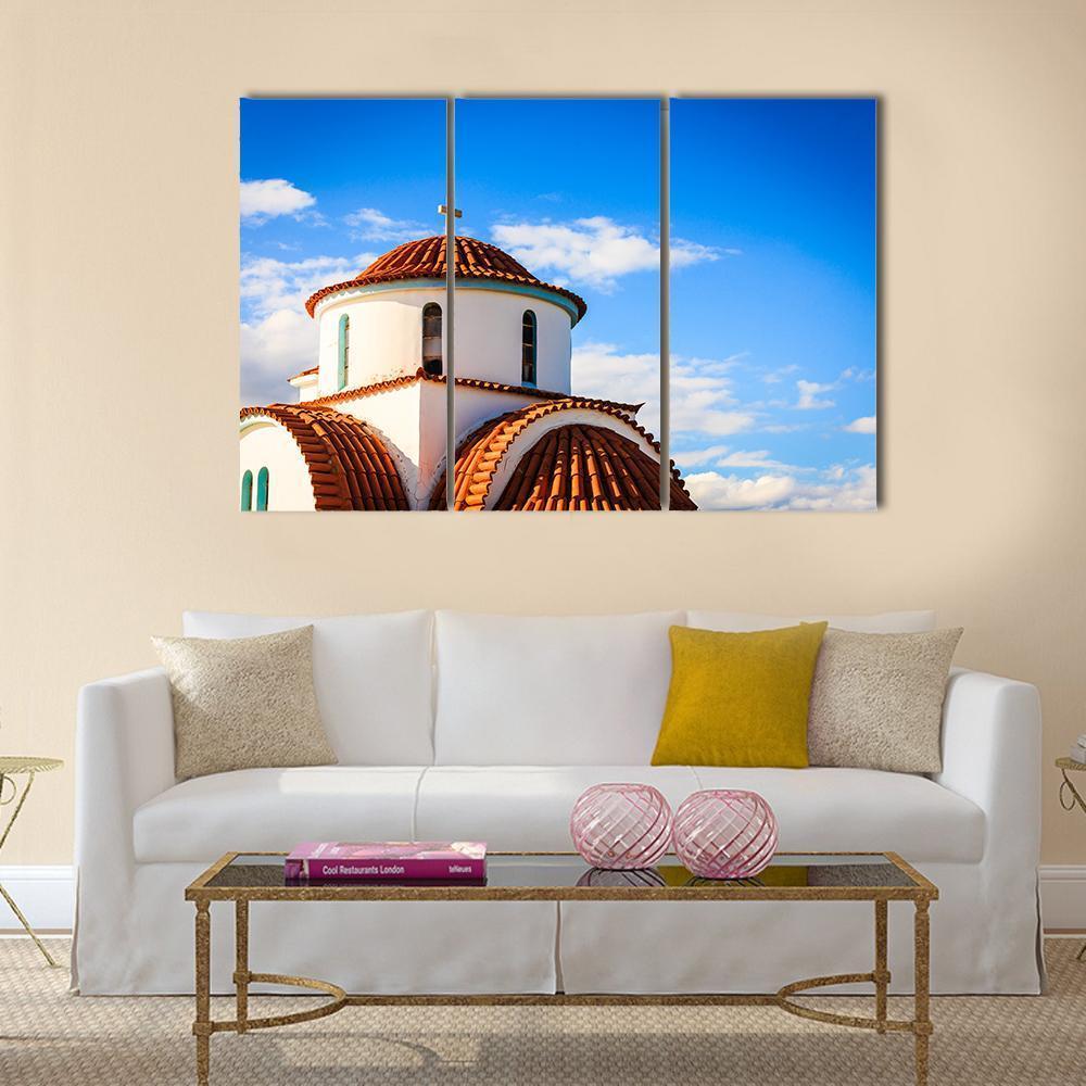 Church Of Agios Petros Canvas Wall Art-3 Horizontal-Gallery Wrap-37" x 24"-Tiaracle