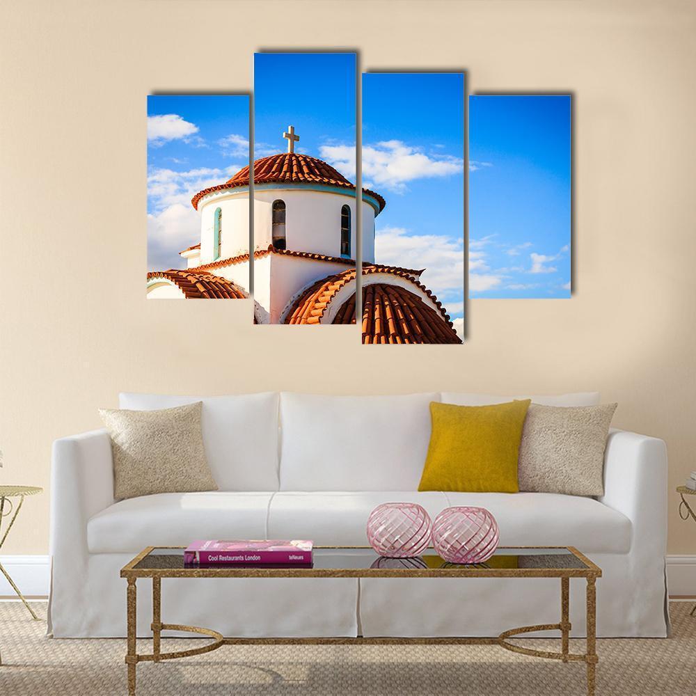 Church Of Agios Petros Canvas Wall Art-4 Pop-Gallery Wrap-50" x 32"-Tiaracle