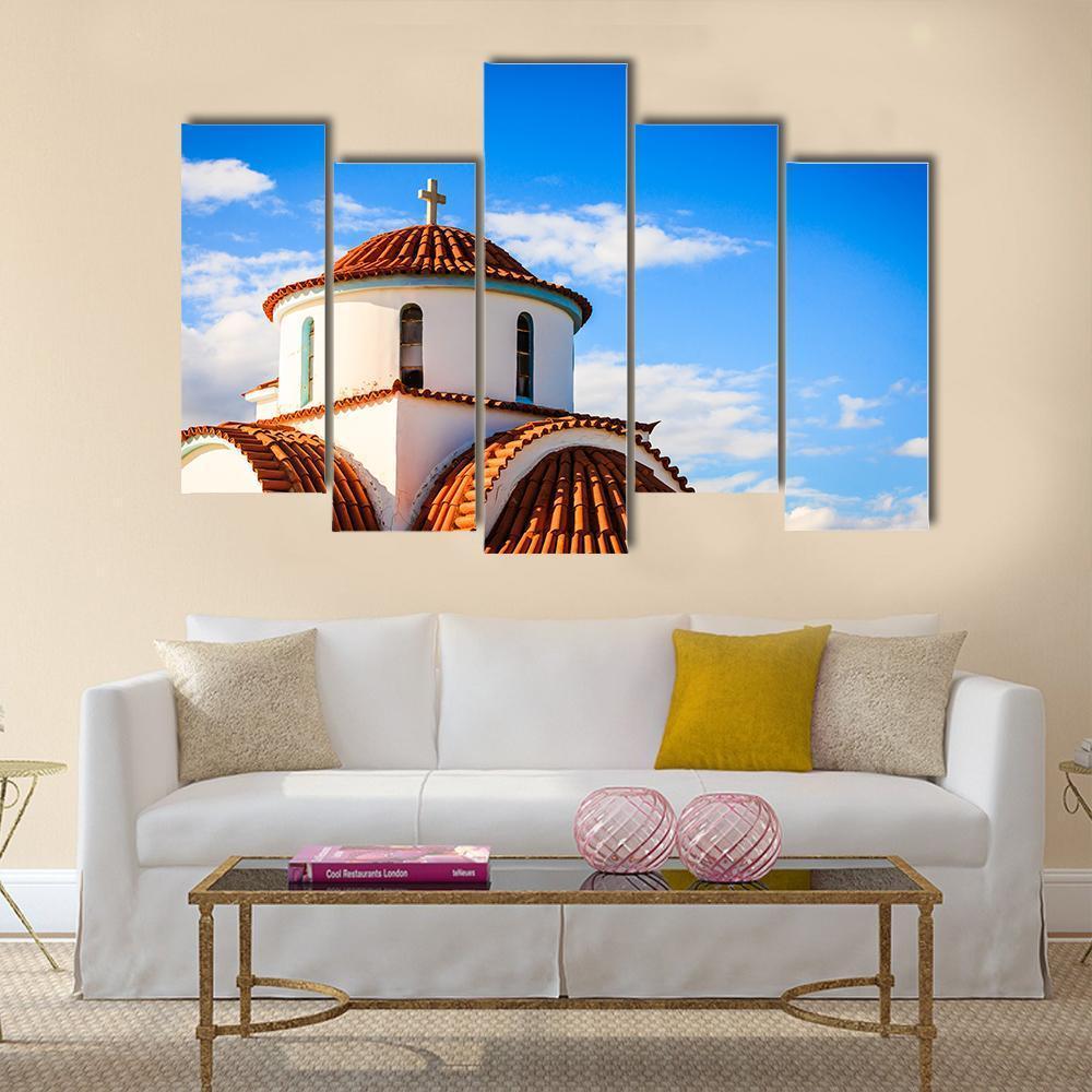 Church Of Agios Petros Canvas Wall Art-5 Pop-Gallery Wrap-47" x 32"-Tiaracle