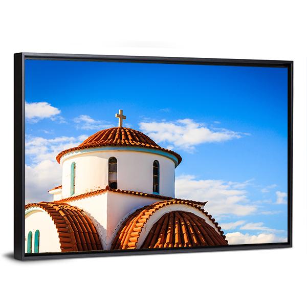 Church Of Agios Petros Canvas Wall Art-3 Horizontal-Gallery Wrap-25" x 16"-Tiaracle
