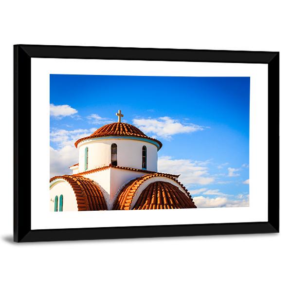 Church Of Agios Petros Canvas Wall Art-3 Horizontal-Gallery Wrap-25" x 16"-Tiaracle