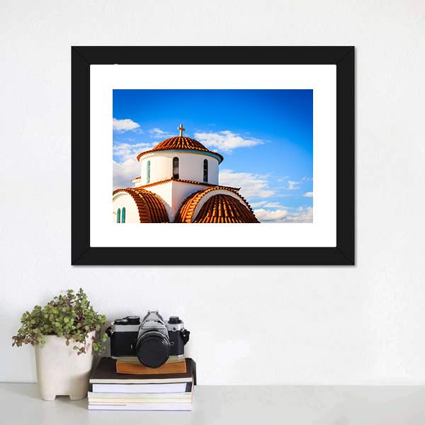 Church Of Agios Petros Canvas Wall Art-3 Horizontal-Gallery Wrap-25" x 16"-Tiaracle