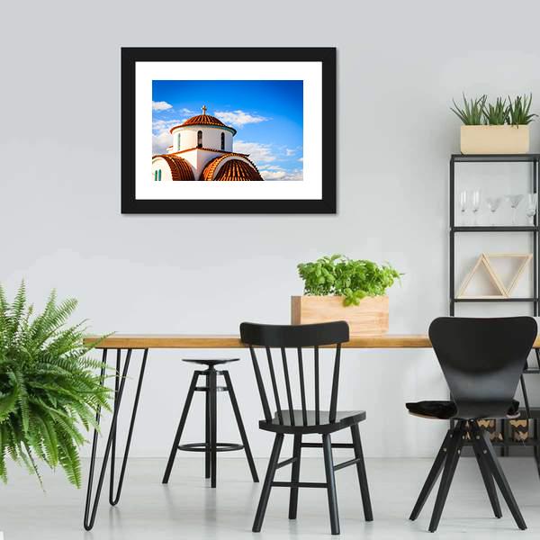 Church Of Agios Petros Canvas Wall Art-3 Horizontal-Gallery Wrap-25" x 16"-Tiaracle