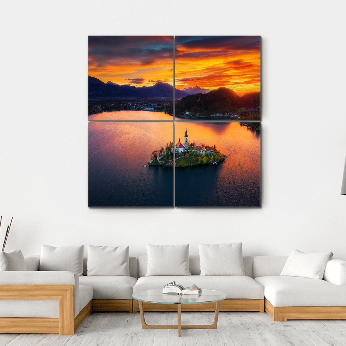 Church Of Assumption Canvas Wall Art-4 Square-Gallery Wrap-17" x 17"-Tiaracle