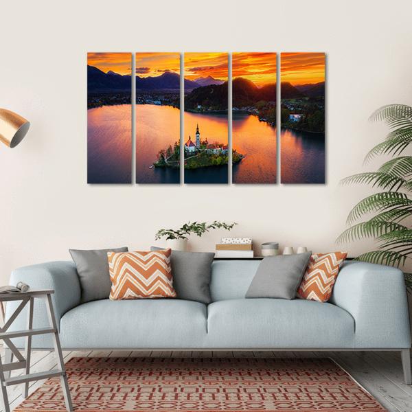 Church Of Assumption Canvas Wall Art-5 Horizontal-Gallery Wrap-22" x 12"-Tiaracle