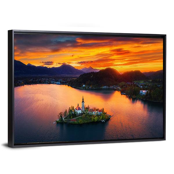 Church Of Assumption Canvas Wall Art-3 Horizontal-Gallery Wrap-25" x 16"-Tiaracle