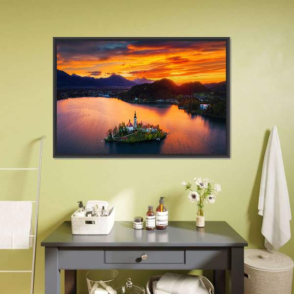 Church Of Assumption Canvas Wall Art-3 Horizontal-Gallery Wrap-25" x 16"-Tiaracle