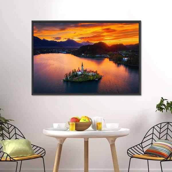 Church Of Assumption Canvas Wall Art-1 Piece-Floating Frame-24" x 16"-Tiaracle