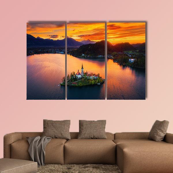 Church Of Assumption Canvas Wall Art-3 Horizontal-Gallery Wrap-25" x 16"-Tiaracle