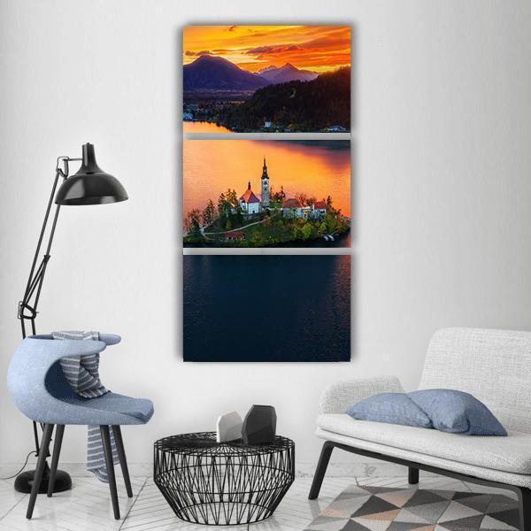 Church Of Assumption Vertical Canvas Wall Art-3 Vertical-Gallery Wrap-12" x 25"-Tiaracle