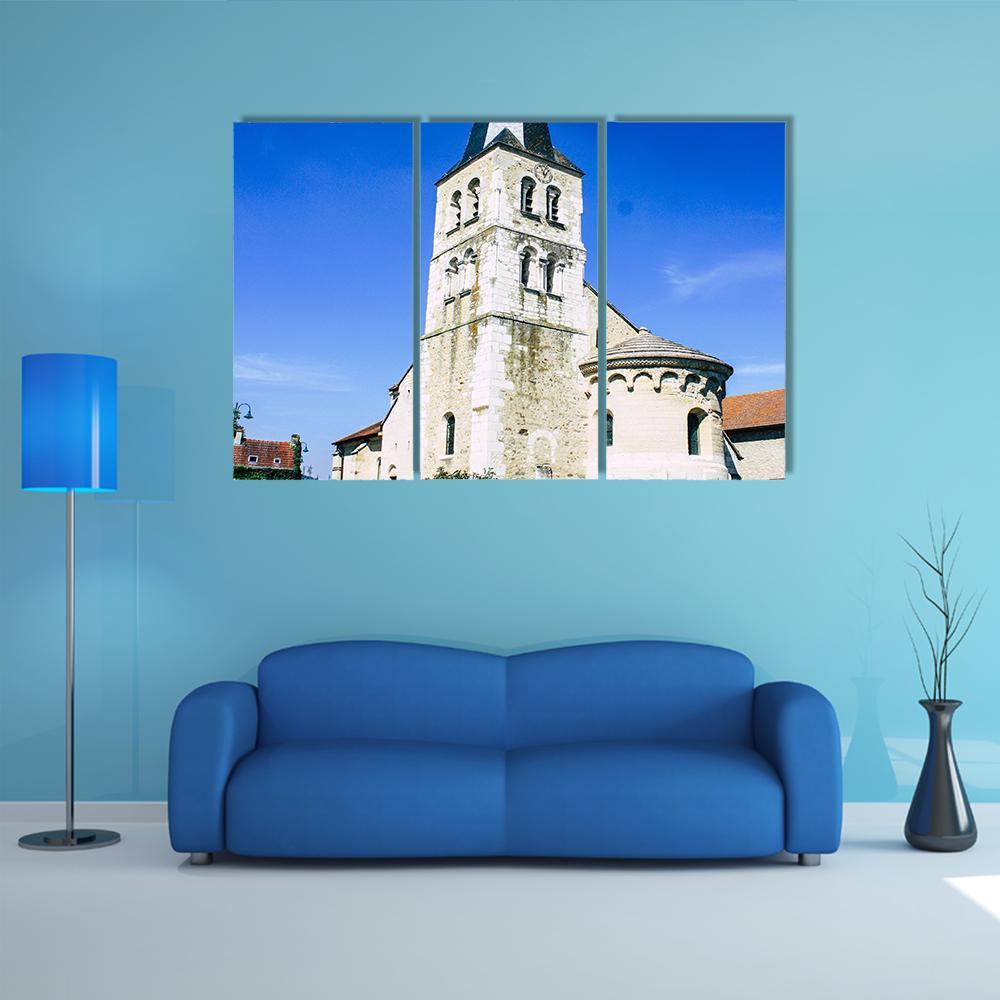 Church Of Bezannes Canvas Wall Art-3 Horizontal-Gallery Wrap-37" x 24"-Tiaracle