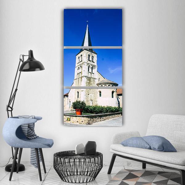 Church Of Bezannes Vertical Canvas Wall Art-3 Vertical-Gallery Wrap-12" x 25"-Tiaracle