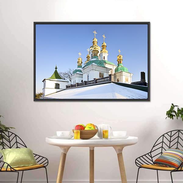 Church Of Holy Virgin Canvas Wall Art-1 Piece-Floating Frame-24" x 16"-Tiaracle