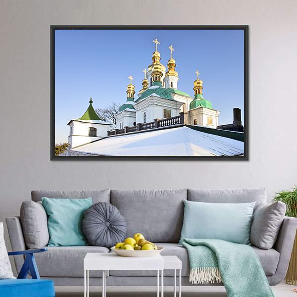 Church Of Holy Virgin Canvas Wall Art-3 Horizontal-Gallery Wrap-25" x 16"-Tiaracle