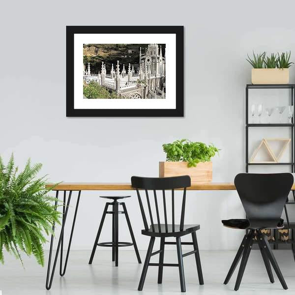 Church Of Las Lajas Canvas Wall Art-3 Horizontal-Gallery Wrap-25" x 16"-Tiaracle