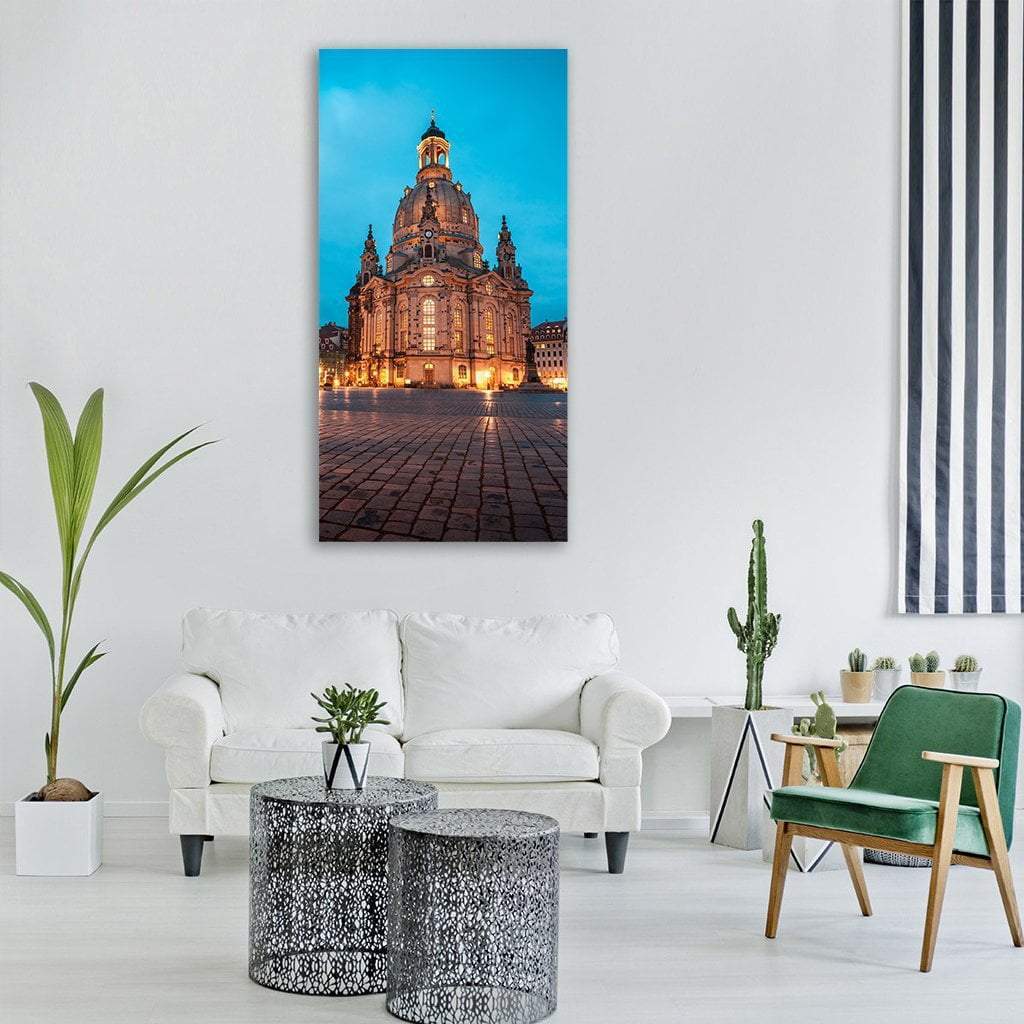 Neumarkt &amp; Frauenkirche Vertical Canvas Wall Art-1 Vertical-Gallery Wrap-12" x 24"-Tiaracle