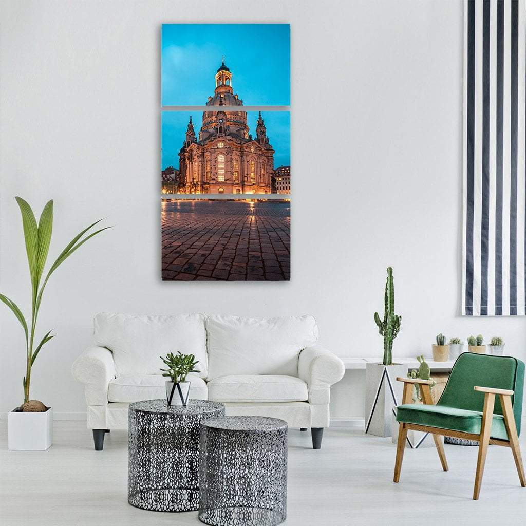 Neumarkt &amp; Frauenkirche Vertical Canvas Wall Art-3 Vertical-Gallery Wrap-12" x 25"-Tiaracle