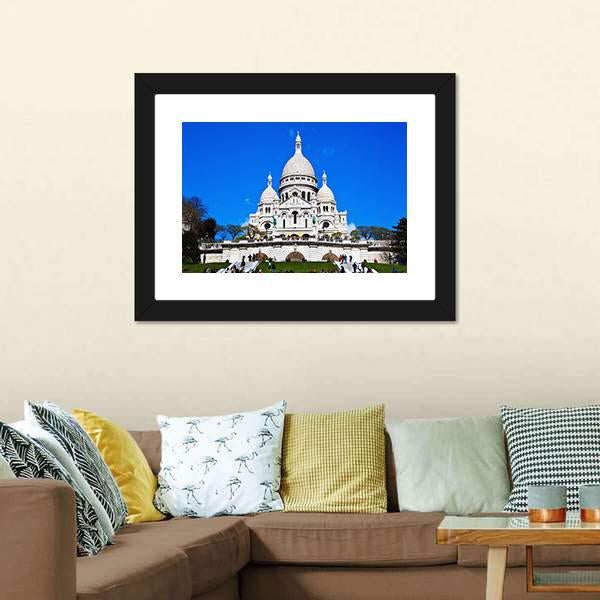 Church Of Sacre Coeur Canvas Wall Art-1 Piece-Framed Print-20" x 16"-Tiaracle