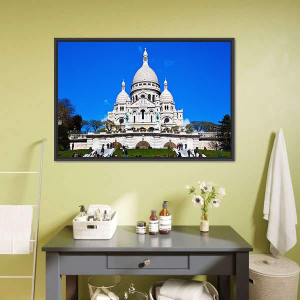 Church Of Sacre Coeur Canvas Wall Art-5 Horizontal-Gallery Wrap-22" x 12"-Tiaracle
