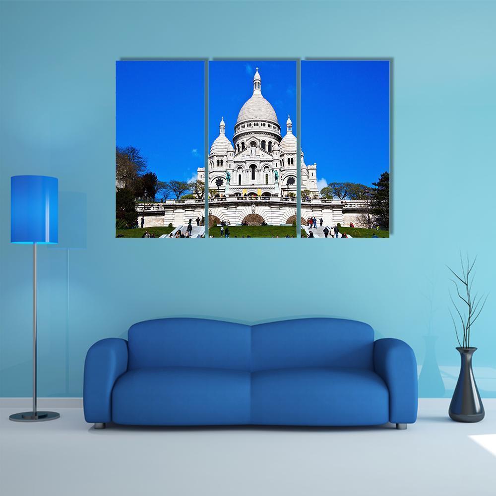 Church Of Sacre Coeur Canvas Wall Art-3 Horizontal-Gallery Wrap-37" x 24"-Tiaracle