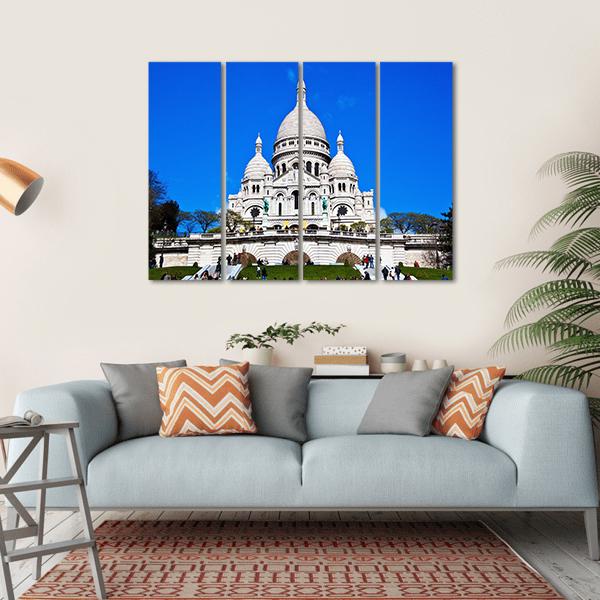 Church Of Sacre Coeur Canvas Wall Art-4 Horizontal-Gallery Wrap-34" x 24"-Tiaracle