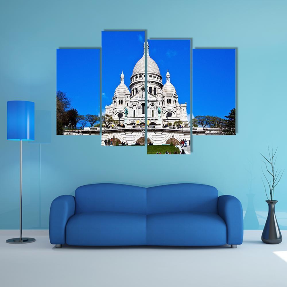 Church Of Sacre Coeur Canvas Wall Art-4 Pop-Gallery Wrap-50" x 32"-Tiaracle