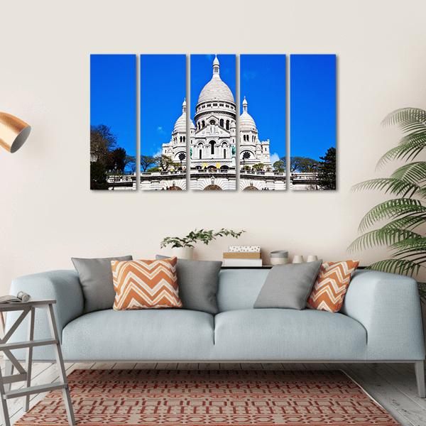 Church Of Sacre Coeur Canvas Wall Art-5 Horizontal-Gallery Wrap-22" x 12"-Tiaracle