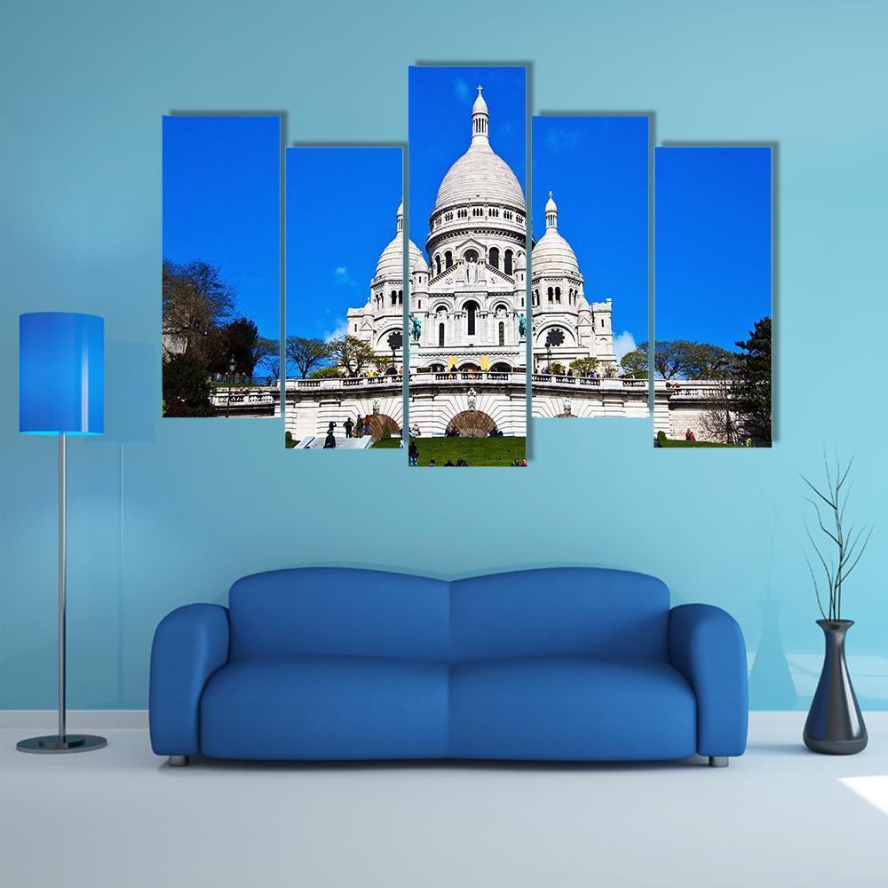 Church Of Sacre Coeur Canvas Wall Art-5 Pop-Gallery Wrap-47" x 32"-Tiaracle