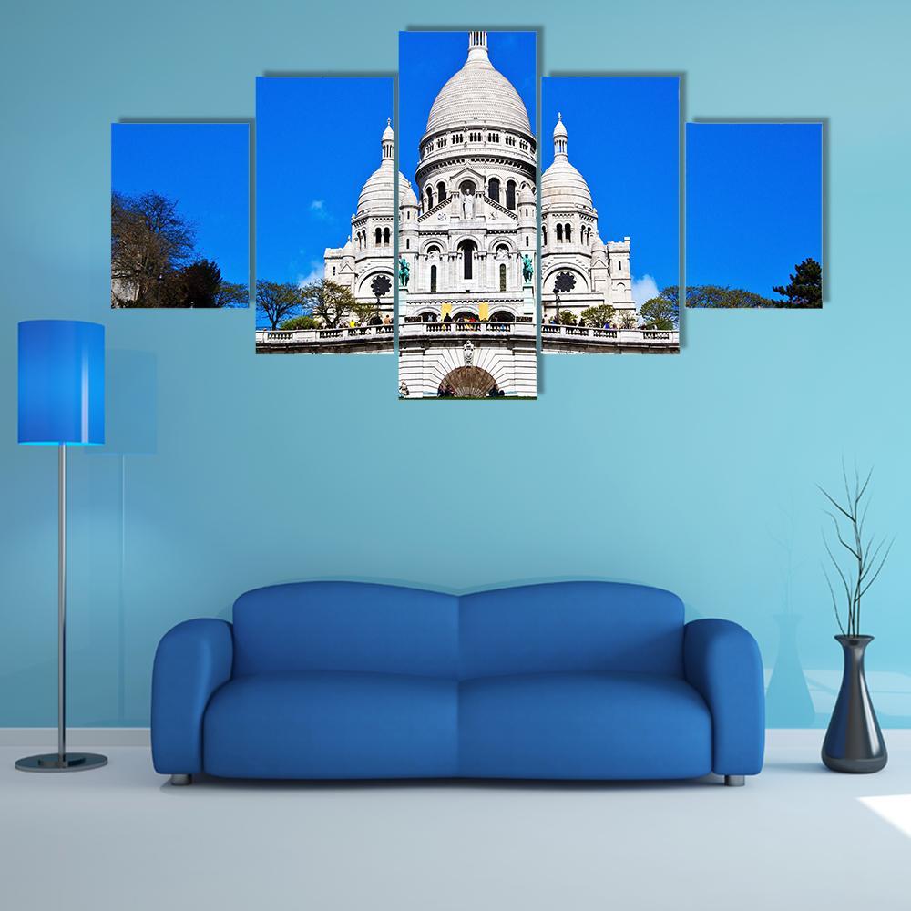 Church Of Sacre Coeur Canvas Wall Art-5 Star-Gallery Wrap-62" x 32"-Tiaracle