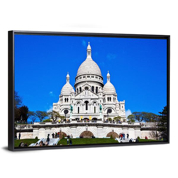 Church Of Sacre Coeur Canvas Wall Art-3 Horizontal-Gallery Wrap-25" x 16"-Tiaracle