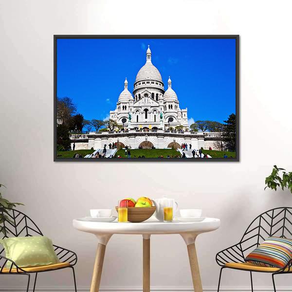 Church Of Sacre Coeur Canvas Wall Art-1 Piece-Floating Frame-24" x 16"-Tiaracle