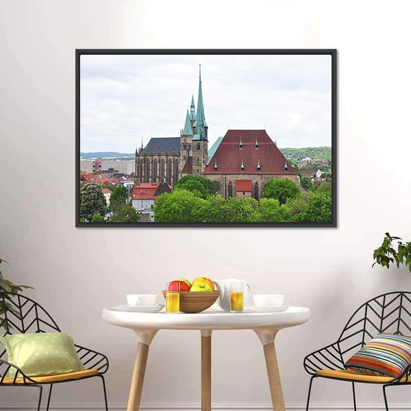 Church Of Saint Severus Canvas Wall Art-1 Piece-Floating Frame-24" x 16"-Tiaracle