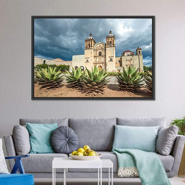 Church Of Santo Domingo Canvas Wall Art-1 Piece-Floating Frame-36" x 24"-Tiaracle