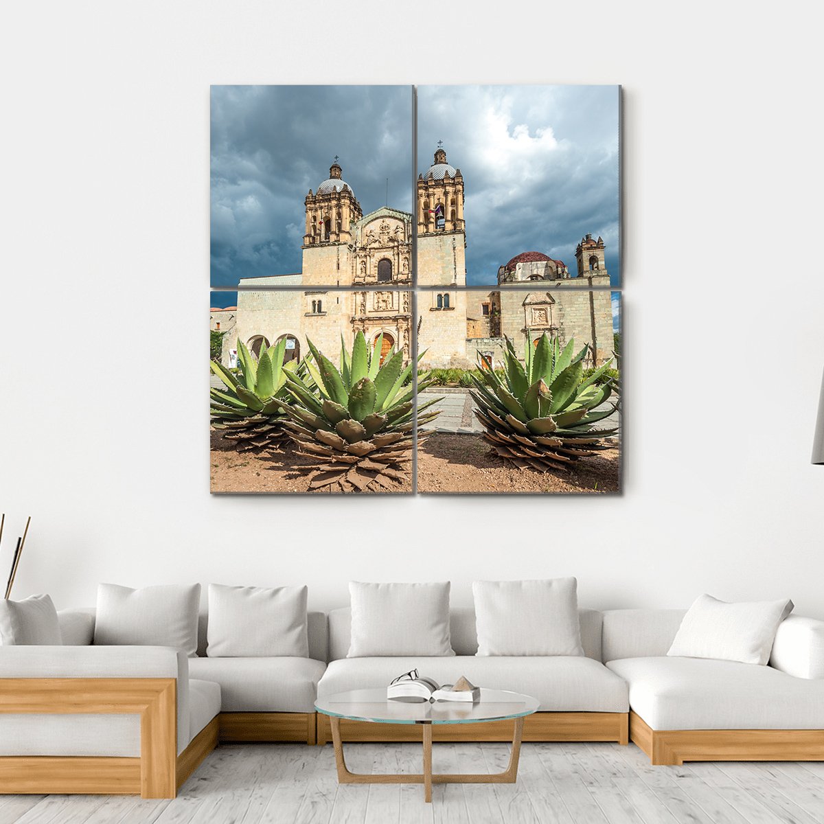 Church Of Santo Domingo Canvas Wall Art-4 Square-Gallery Wrap-17" x 17"-Tiaracle