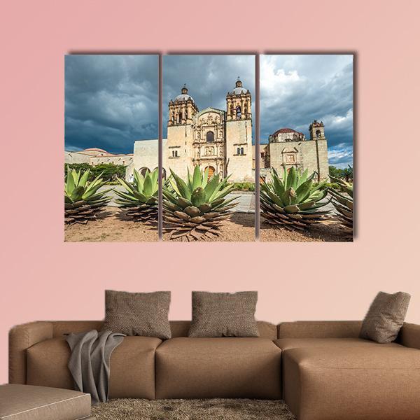 Church Of Santo Domingo Canvas Wall Art-3 Horizontal-Gallery Wrap-37" x 24"-Tiaracle