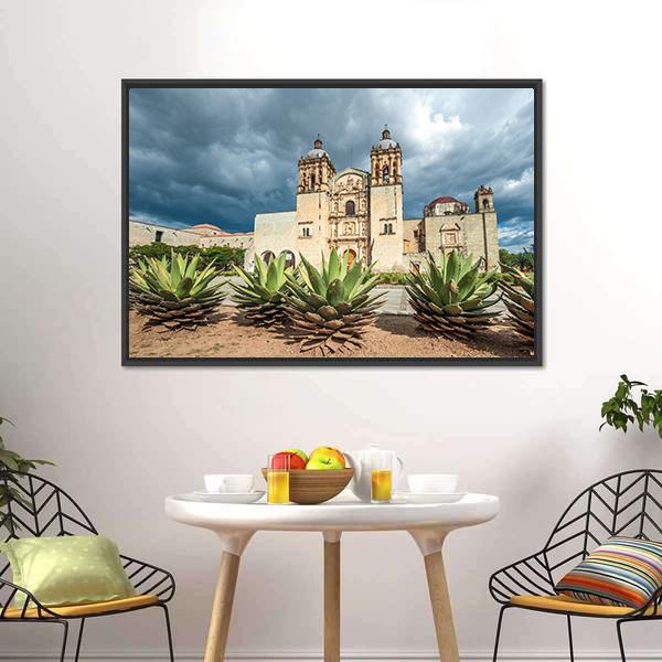 Church Of Santo Domingo Canvas Wall Art-1 Piece-Floating Frame-24" x 16"-Tiaracle