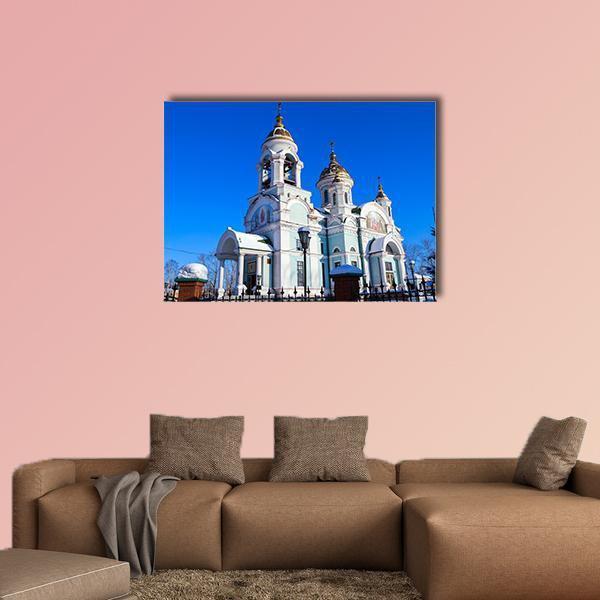 Church Of Sergius Of Radonezh In Russia Canvas Wall Art-1 Piece-Gallery Wrap-48" x 32"-Tiaracle