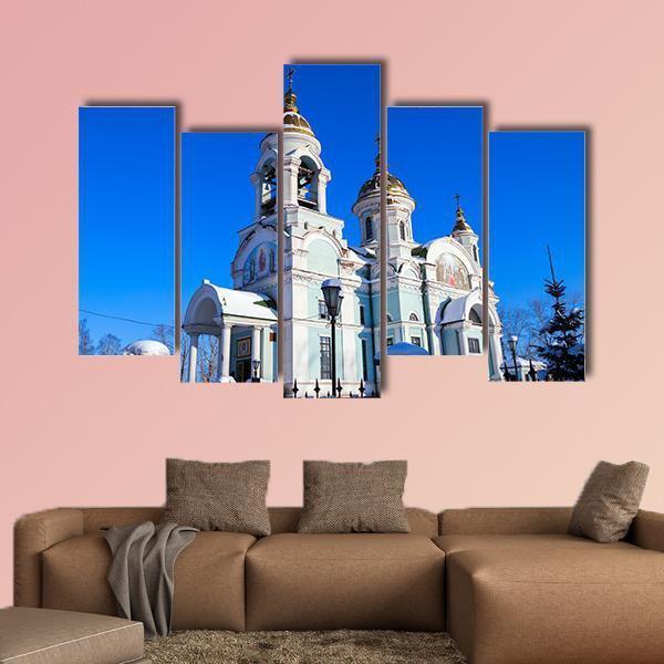 Church Of Sergius Of Radonezh In Russia Canvas Wall Art-5 Pop-Gallery Wrap-47" x 32"-Tiaracle