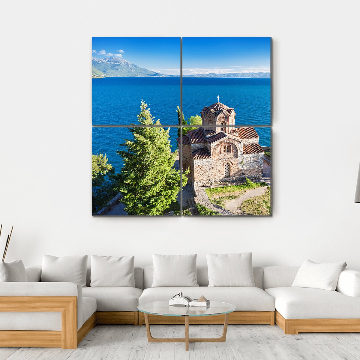 Church Of St John Kaneo Canvas Wall Art-4 Square-Gallery Wrap-17" x 17"-Tiaracle