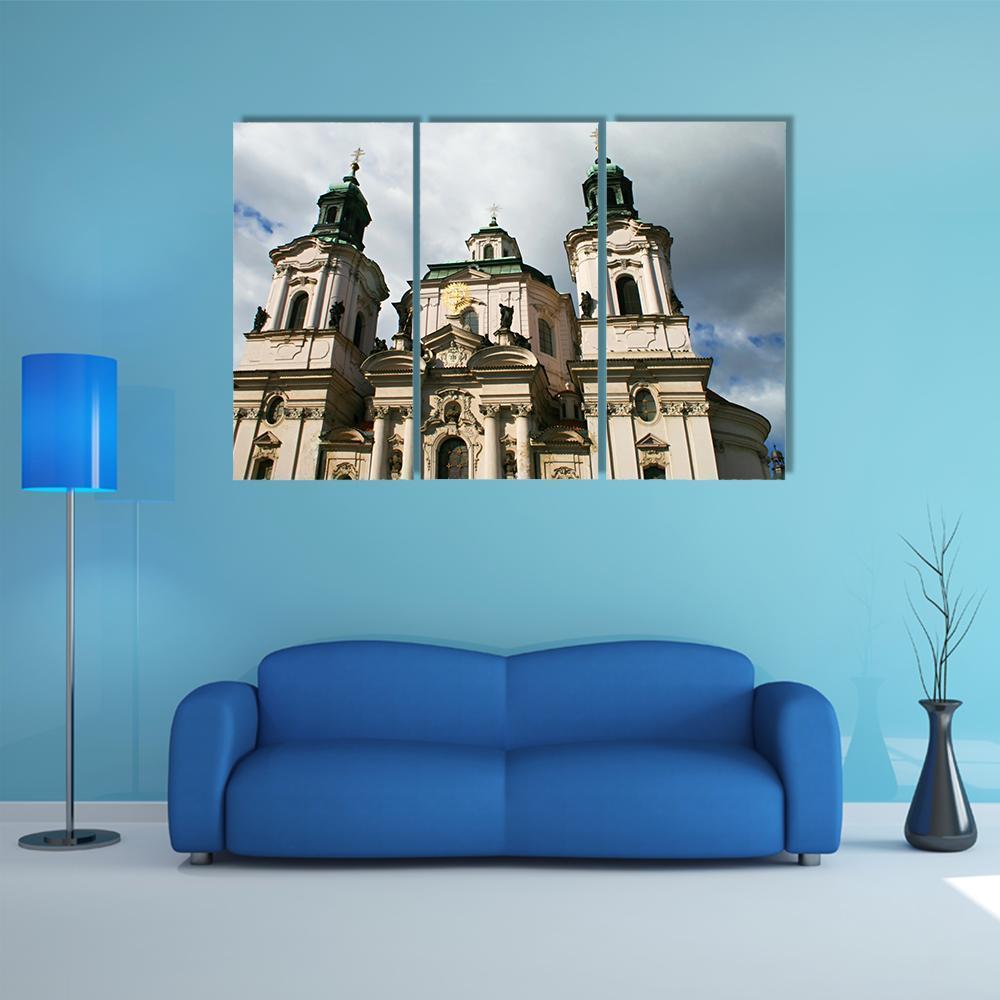 Church Of St Nicholas Canvas Wall Art-3 Horizontal-Gallery Wrap-37" x 24"-Tiaracle