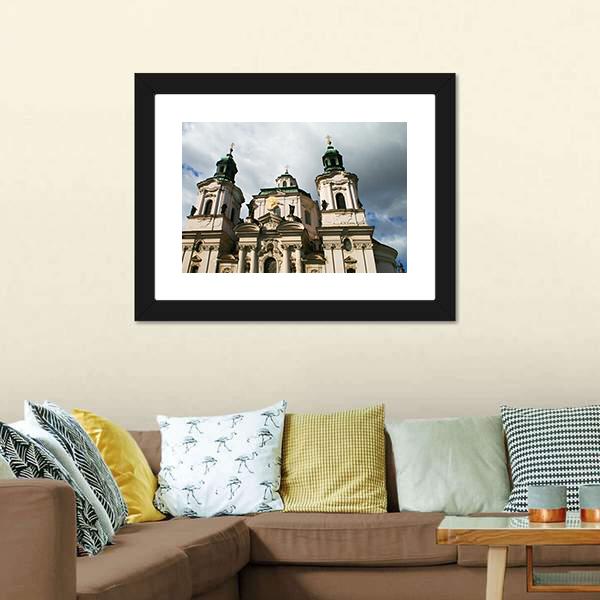 Church Of St Nicholas Canvas Wall Art-1 Piece-Framed Print-20" x 16"-Tiaracle